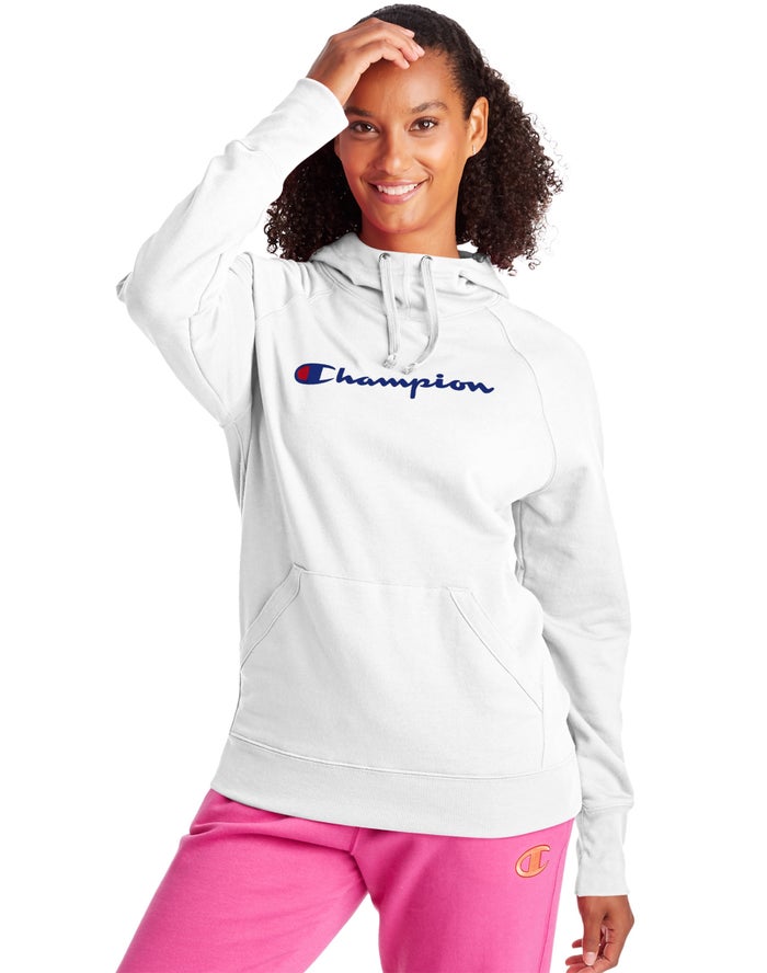 Sudadera Con Capucha Champion Mujer - Powerblend Fleece Script Logo ( Blancas ) 1394865-VU